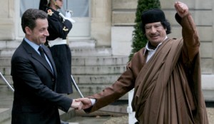 Libyan leader Muammar Gaddafi visits