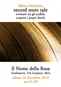 Fabio Ciminiera presenta il reading Record Store Tale