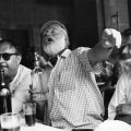Ernest Hemingway in the bar Floridita in Havana, unknown date