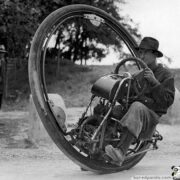 The One Wheel Motorcycle, capable of reaching a top speed of 93 mph. (1931)