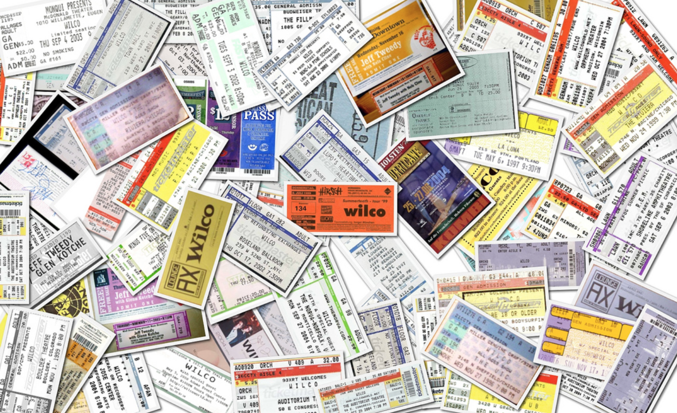 Concert ticket. Tickets Tour. Tickets with foto. Tour Company tickets. All the concert tickets already