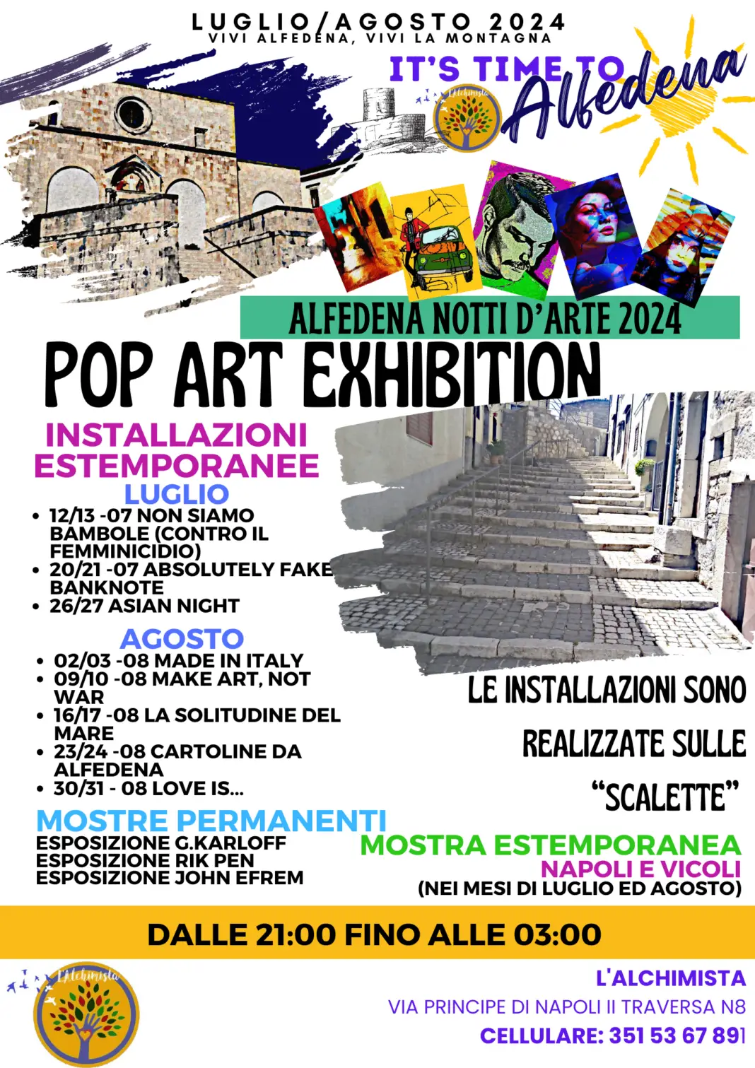 Pop Art Exhibition – Alfedena Notti D’Arte 2024 Pop Art Exhibition – Alfedena Notti D’Arte 2024