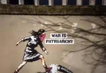 A Roma il nuovo poster di Laika: “La guerra è patriarcato”