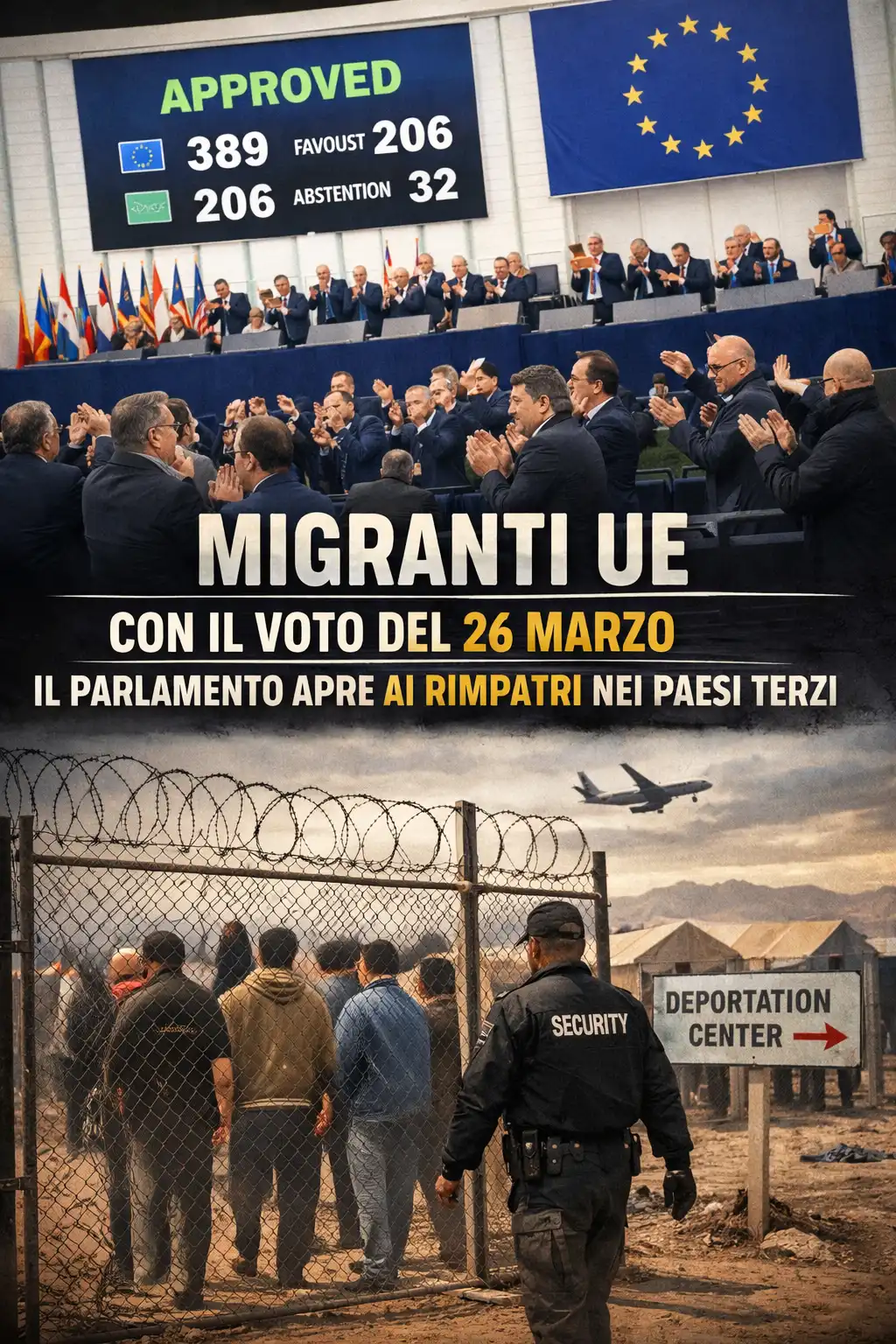 Migranti Ue, il Parlamento apre ai rimpatri nei Paesi terzi: l’Europa sceglie la linea dura Migranti Ue, il Parlamento apre ai rimpatri nei Paesi terzi: l’Europa sceglie la linea dura