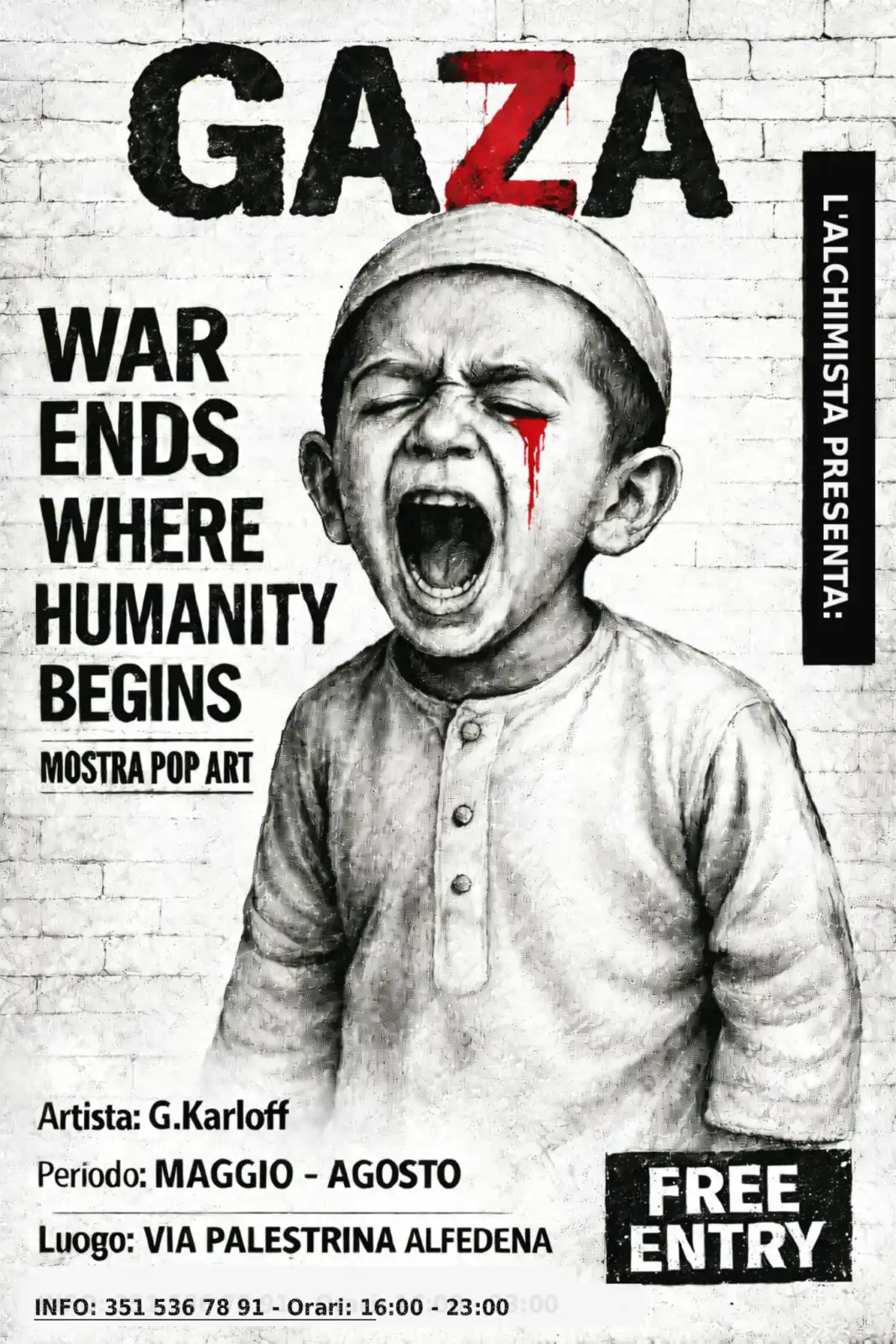 Pressioni ad Alfedena per non far svolgere la mostra di G.Kaloff: GAZA – War Ends Where Humanity Begins Pressioni ad Alfedena per non far svolgere la mostra di G.Kaloff: GAZA – War Ends Where Humanity Begins