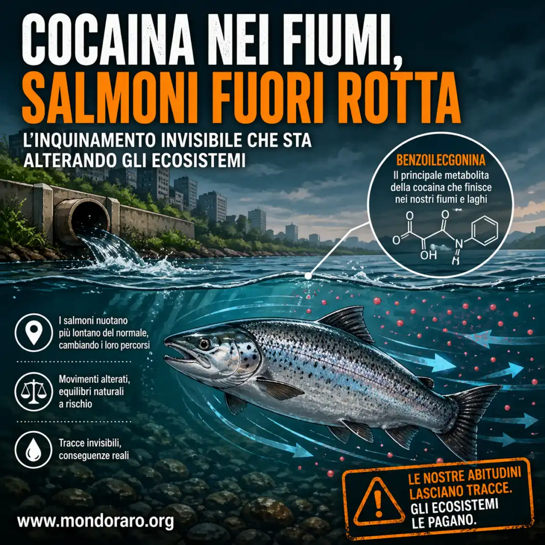 Cocaina nei fiumi, salmoni fuori rotta: l’inquinamento invisibile che sta alterando gli ecosistemi Cocaina nei fiumi, salmoni fuori rotta: l’inquinamento invisibile che sta alterando gli ecosistemi