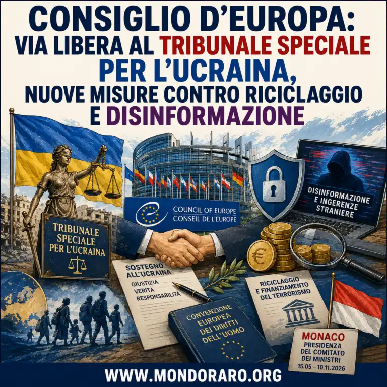 Consiglio d’Europa: via libera al Tribunale speciale per l’Ucraina, nuove misure contro riciclaggio e disinformazione