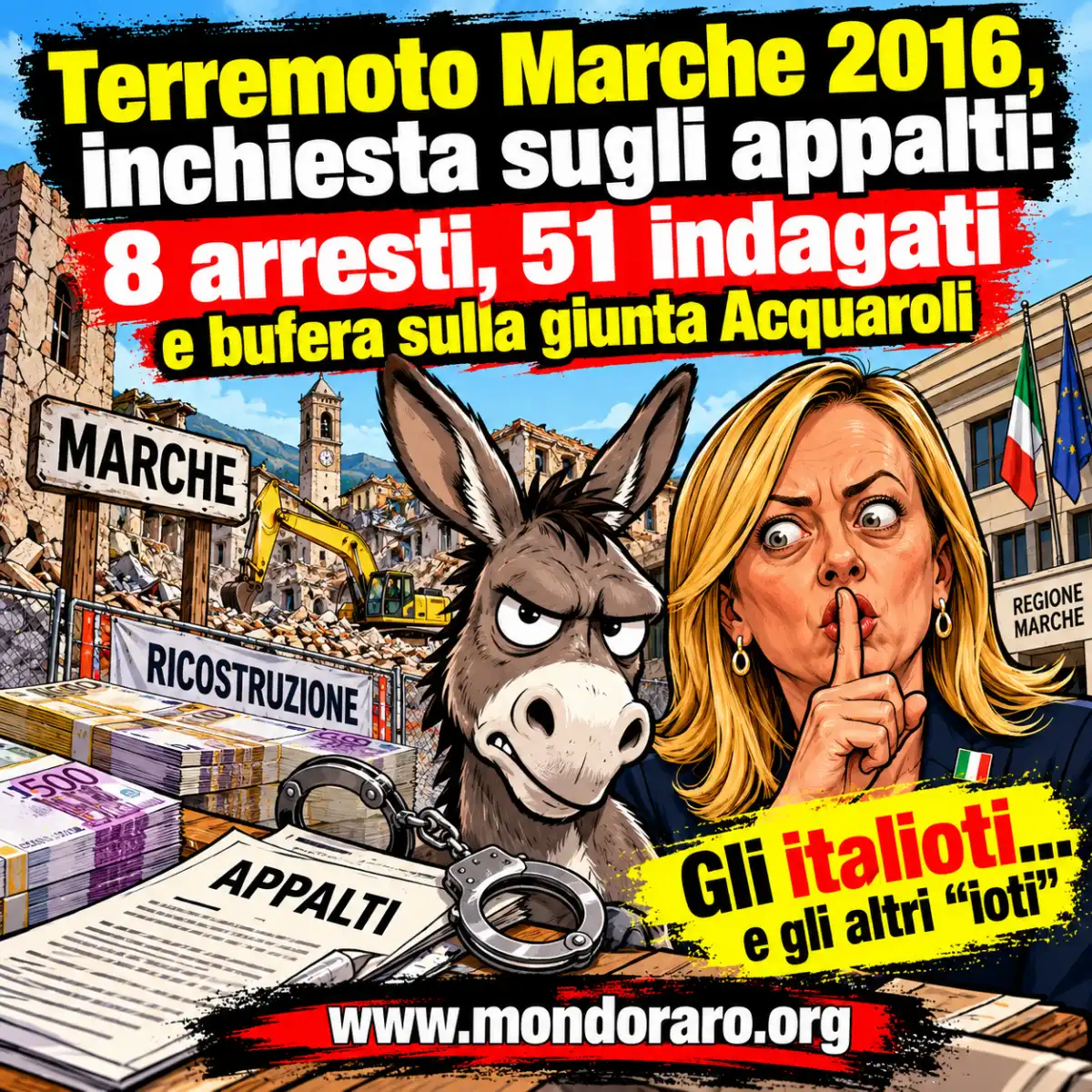 Terremoto Marche 2016, inchiesta sugli appalti: 8 arresti, 51 indagati e bufera sulla giunta Acquaroli